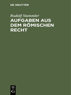 cover image of Aufgaben aus dem römischen Recht